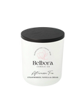 Belbora candle co afternoon tea candle with strawberries, vanilla and cream on a transparent background