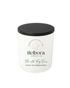 Belbora Candle Co The Old Fig Tree Candle with Citrus, fig, herbs and spice on a transparent background