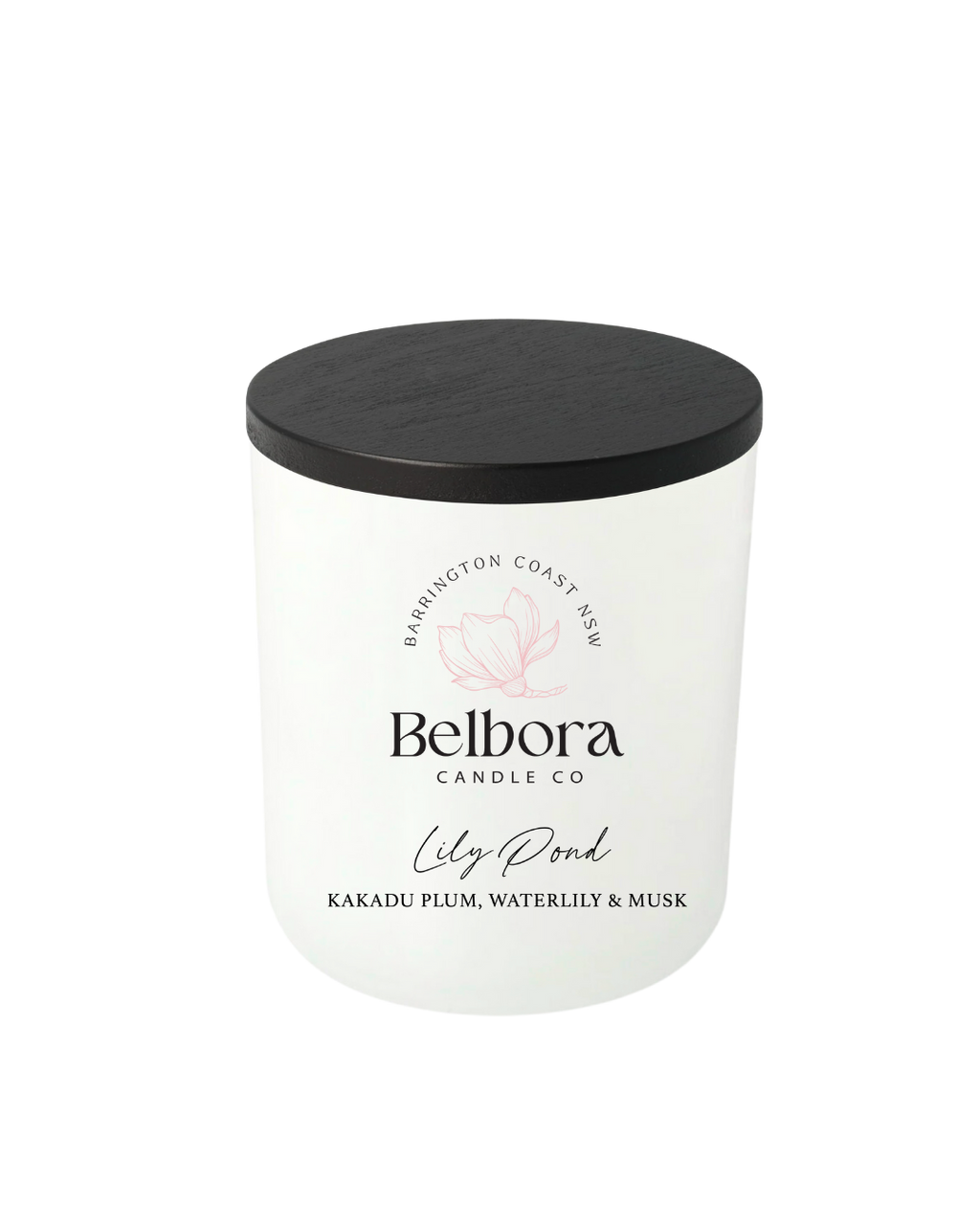 Belbora Candle Co Lily Pond Candle with Kakadu Plum, waterlily and musk